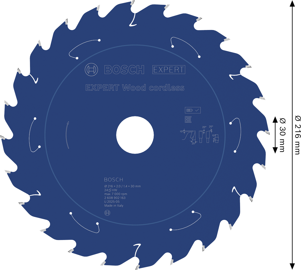 Bosch EXPERT Wood akuga ringsae tera 216 mm.